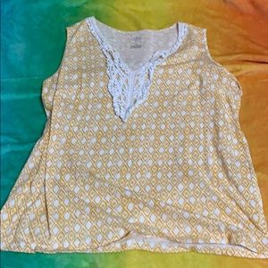 Yellow and white women’s dress tank top